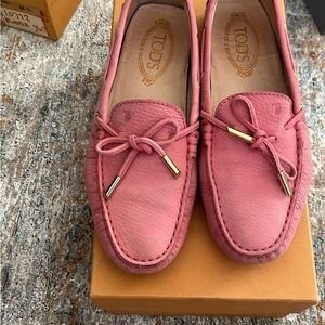 Tod's Pink Leather Loafers for Women